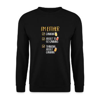 Mise en conserve, mise en conserve, mise en conserve, conservation des aliments - Sweat-shirt Unisexe - noir - Devant - Alina (178cm) & Michal (187cm)