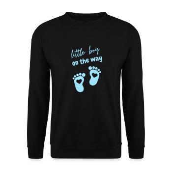 little boy on the way - Unisex Sweatshirt - black - Front - Alina (178cm) & Michal (187cm)