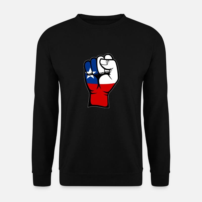 Chile Flagge Faust Hand Symbol - Unisex Pullover - Schwarz