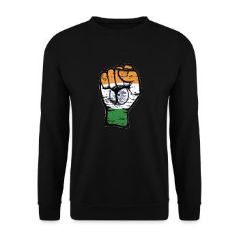 India Flag Fist Hand Used Symbol - Unisex Sweatshirt - black - Front - Alina (178cm) & Michal (187cm)
