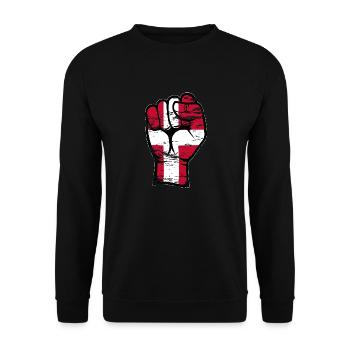 Denmark Flag Fist Hand Used Symbol - Unisex Sweatshirt - black - Front - Alina (178cm) & Michal (187cm)