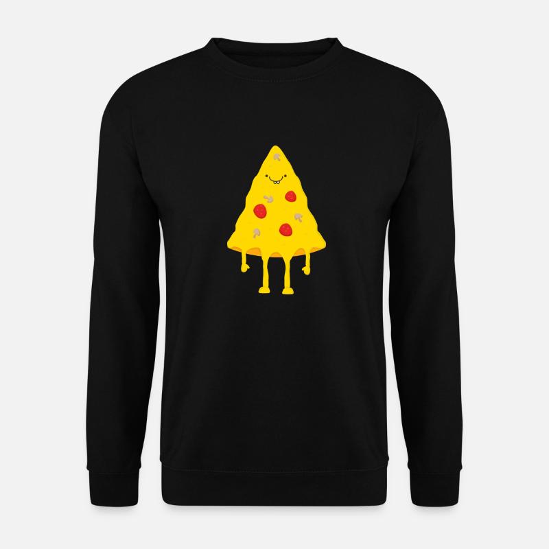 Glückliche Pizza - Unisex Pullover - Schwarz