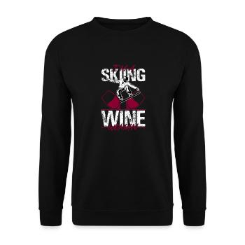 I'm A Skiing and Wine Woman Ski Winter Sports - Unisex Sweatshirt - black - Front - Alina (178cm) & Michal (187cm)