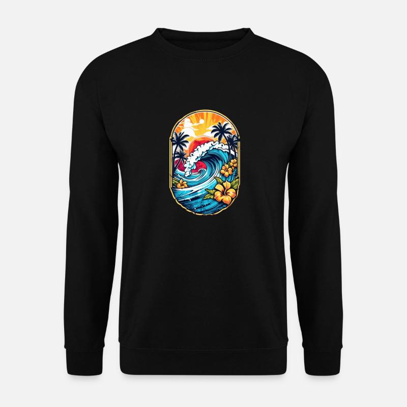 Surf Wave & Hawaii - Unisex Sweatshirt - black