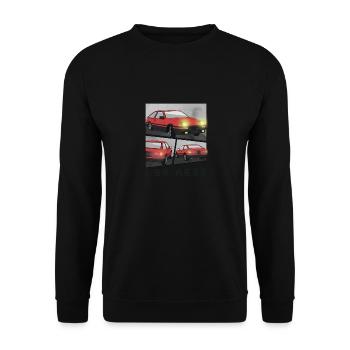 LAVA RED CAR COMIC / POP UP HEADLIGHTS HATCHBACK - Unisex Sweatshirt - black - Front - Alina (178cm) & Michal (187cm)