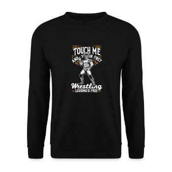 Pro Wrestler Motivation Tee - Unisex Pullover - Schwarz - Vorne - Alina (178cm) & Michal (187cm)