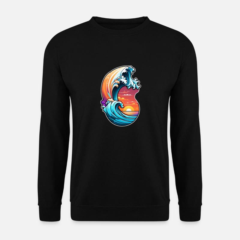Wave - Sommer - Urlaub - Unisex Pullover - Schwarz