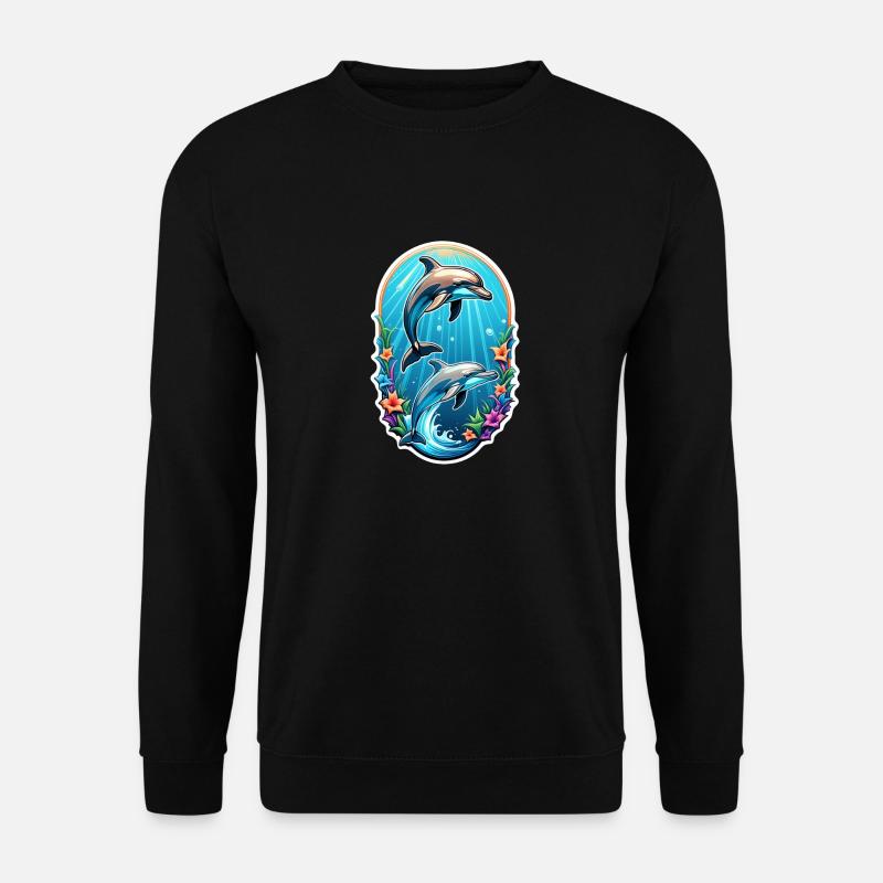 Dolphin & Ocean - Unisex Sweatshirt - black