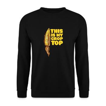 Citations agricoles drôles C’est mon agriculteur Crop Top - Sweat-shirt Unisexe - noir - Devant - Alina (178cm) & Michal (187cm)