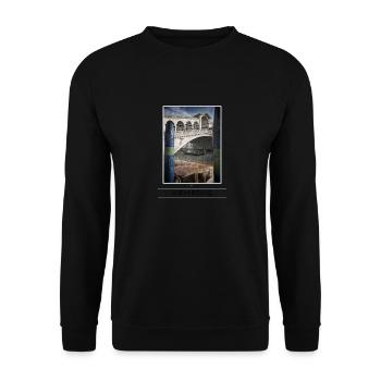 Venedig Rialtobrücke - Unisex Pullover - Schwarz - Vorne - Alina (178cm) & Michal (187cm)