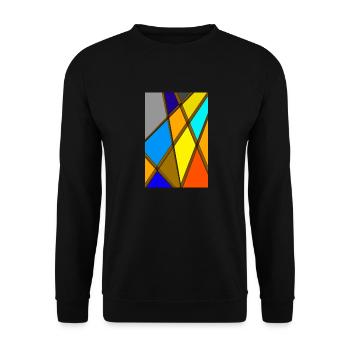 Bunte abstrakte Kunst - Unisex Pullover - Schwarz - Vorne - Alina (178cm) & Michal (187cm)