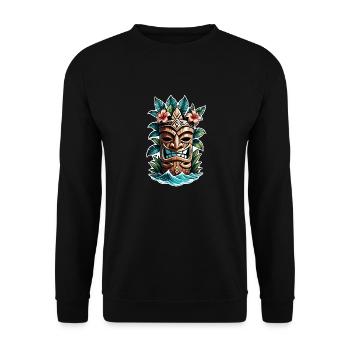 tiki beach - statue polynèsie - Sweat-shirt Unisexe - noir - Devant - Alina (178cm) & Michal (187cm)