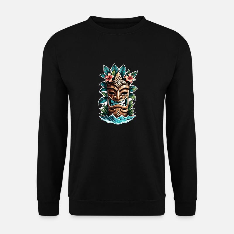 Tiki Beach - Polynesien Statue - Unisex Pullover - Schwarz