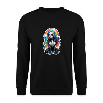 Halloween - Rock & Rainbow - Unisex Sweatshirt - black - Front - Alina (178cm) & Michal (187cm)