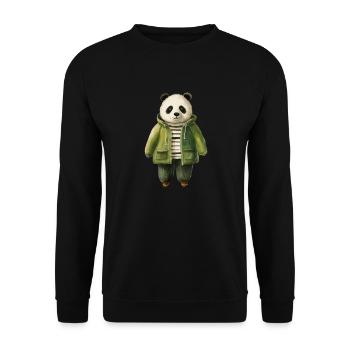 Bamboo Panda Magic Shirt - Vibrant & Unique - Unisex Sweatshirt - black - Front - Alina (178cm) & Michal (187cm)
