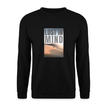 Gedankenverloren in der Wüste - Unisex Pullover - Schwarz - Vorne - Alina (178cm) & Michal (187cm)