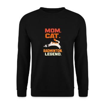 Mama Katze Badminton Legende Badminton Mama Katze Geschenk - Unisex Pullover - Schwarz - Vorne - Alina (178cm) & Michal (187cm)