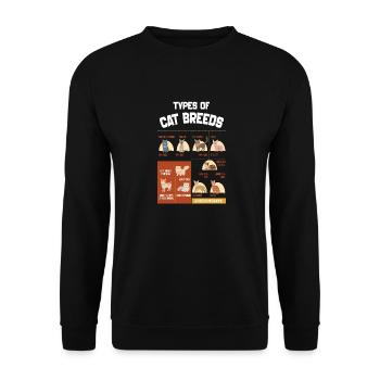 Types Of Cats, Cat Breeds List Animal Pet Lover - Unisex Sweatshirt - black - Front - Alina (178cm) & Michal (187cm)