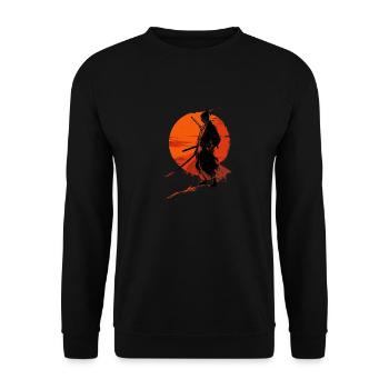 Samurai im Abendrot - Unisex Pullover - Schwarz - Vorne - Alina (178cm) & Michal (187cm)