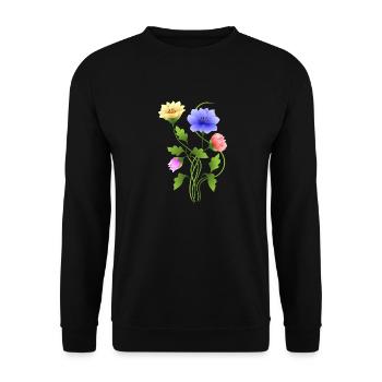 Flowers - Unisex Sweatshirt - black - Front - Alina (178cm) & Michal (187cm)
