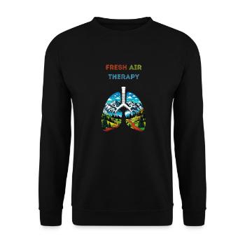 Inspirez la nature expirez le stress - Sweat-shirt Unisexe - noir - Devant - Alina (178cm) & Michal (187cm)