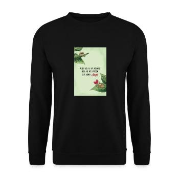 Inspirational Saying for Courage with Cute Spiders - Unisex Sweatshirt - black - Front - Alina (178cm) & Michal (187cm)
