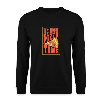 It's always Pizza time - Unisex Sweatshirt - black - Front - Alina (178cm) & Michal (187cm)