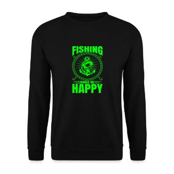 fisch, fisch, angeln, see, meer, angeln, fauna, exotisch - Unisex Pullover - Schwarz - Vorne - Alina (178cm) & Michal (187cm)