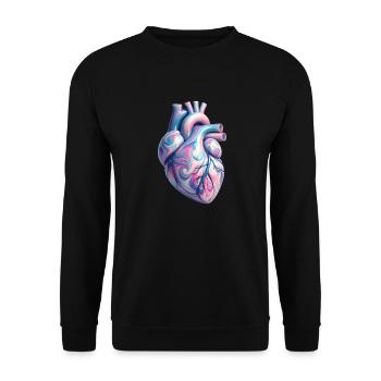 Stylized Human Heart - Unisex Sweatshirt - black - Front - Alina (178cm) & Michal (187cm)