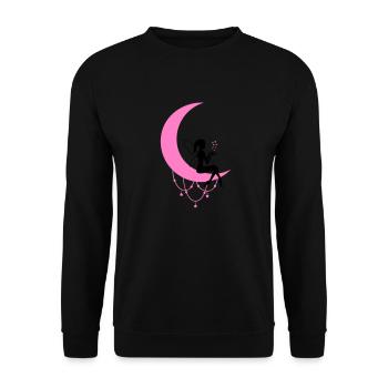fee elfe halbmond fantasie - Unisex Pullover - Schwarz - Vorne - Alina (178cm) & Michal (187cm)