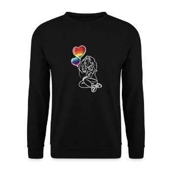 Celebrate Love Pridedesigncontest2024 - Unisex Pullover - Schwarz - Vorne - Alina (178cm) & Michal (187cm)