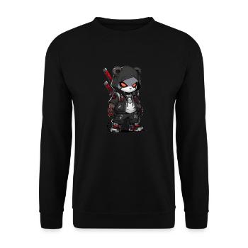 PANDA ninjas robot - Sweat-shirt Unisexe - noir - Devant - Alina (178cm) & Michal (187cm)
