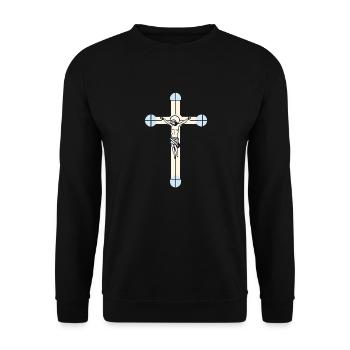 symbol crucifix - Sweat-shirt Unisexe - noir - Devant - Alina (178cm) & Michal (187cm)