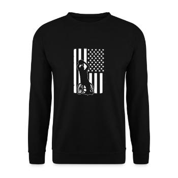 Fauteuil roulant - Sweat-shirt Unisexe - noir - Devant - Alina (178cm) & Michal (187cm)