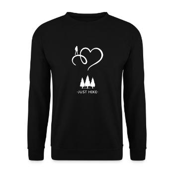 Hiking Hike with hiking boots Long-distance hiking trail - Unisex Sweatshirt - black - Front - Alina (178cm) & Michal (187cm)
