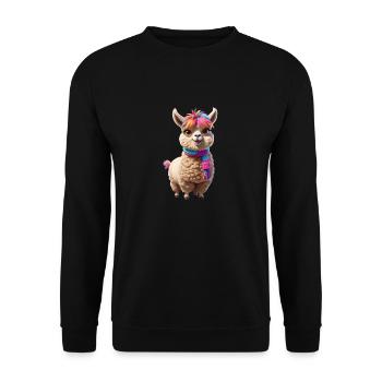 Alpaca - Unisex Sweatshirt - black - Front - Alina (178cm) & Michal (187cm)