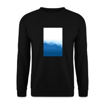 Blue mountains background - Unisex Sweatshirt - black - Front - Alina (178cm) & Michal (187cm)