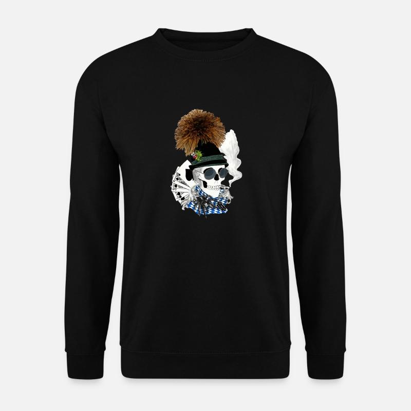 Wiesnskull mit Brille - Unisex Pullover - Schwarz