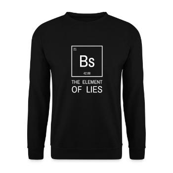 Bs, l’élément du mensonge | Bs L’élément du mensonge - Sweat-shirt Unisexe - noir - Devant - Alina (178cm) & Michal (187cm)
