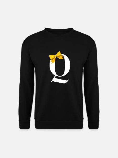 Letter q yellow bow - Unisex Sweatshirt - black