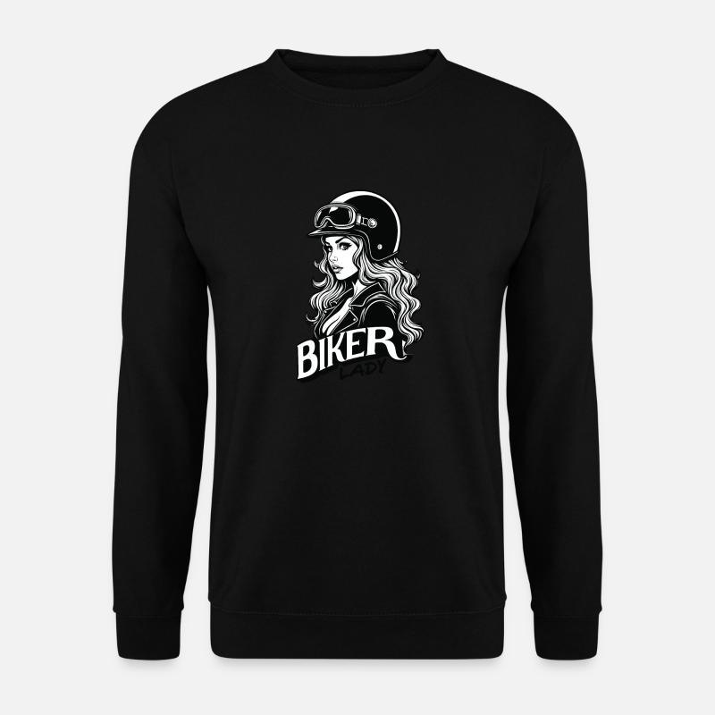 Motorradfahrerin Motorrad Frau - Unisex Pullover - Schwarz