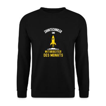 Zahntechniker Mitarbeiter des Monats Kollegen - Unisex Pullover - Schwarz - Vorne - Alina (178cm) & Michal (187cm)