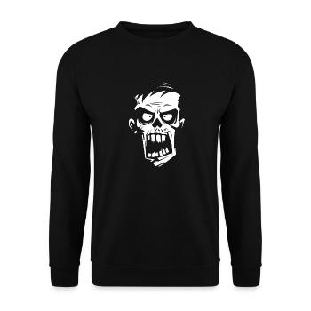 Freak / Zombie / Head - Unisex Sweatshirt - black - Front - Alina (178cm) & Michal (187cm)