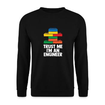 Constructeur de briques Jouets Blocs Blocs de serrage Briques - Sweat-shirt Unisexe - noir - Devant - Alina (178cm) & Michal (187cm)