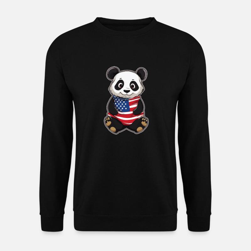 PANDA USA Patriot Panda - Unisex Sweatshirt - black