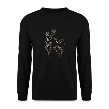 Mama liebt dich Mama Blumen Frauen Valentinstag - Unisex Pullover - Schwarz - Vorne - Alina (178cm) & Michal (187cm)