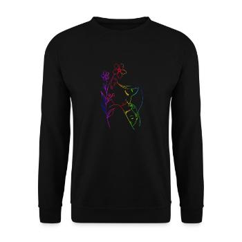 Mama liebt dich Mama Blumen Frauen Valentinstag - Unisex Pullover - Schwarz - Vorne - Alina (178cm) & Michal (187cm)