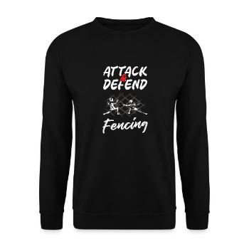 Attack And Defend Fencing - Unisex Pullover - Schwarz - Vorne - Alina (178cm) & Michal (187cm)