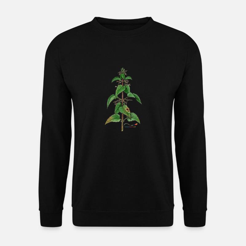 Brennnessel (Urtica dioica) - Unisex Pullover - Schwarz