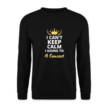 Ich kann nicht ruhig bleiben, ich gehe auf ein Konzert! - Unisex Pullover - Schwarz - Vorne - Alina (178cm) & Michal (187cm)